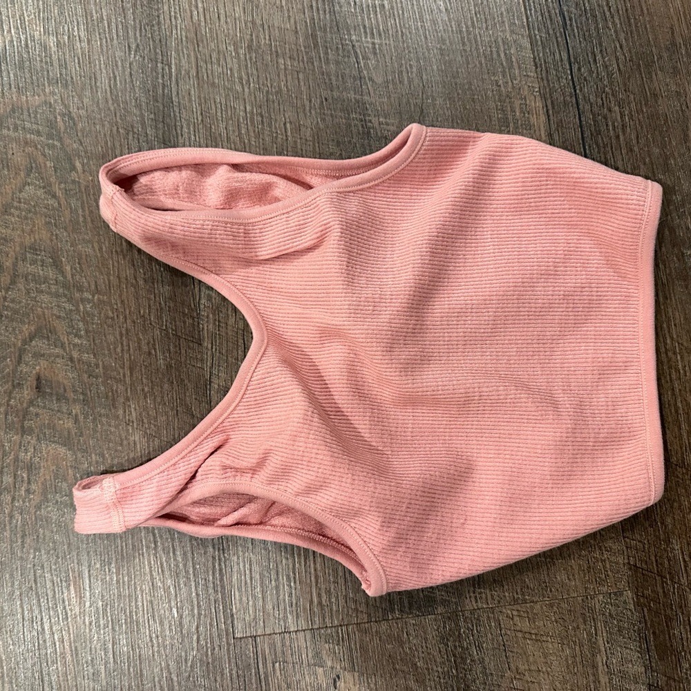 Double Zero Blush Ribbed Tank